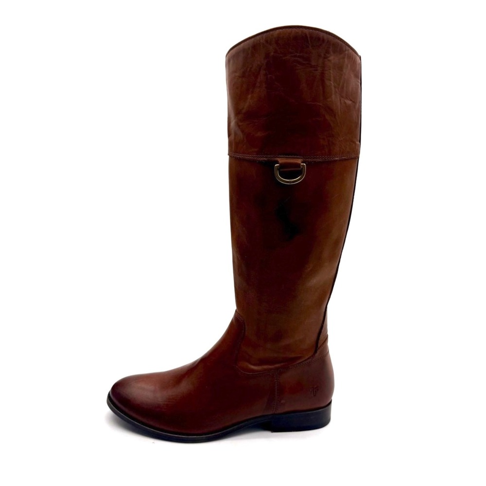 Frye Melissa D Ring Riding Boots Caramel Antique Pull Up Leather Sz 9 NWOB - Picture 10 of 11